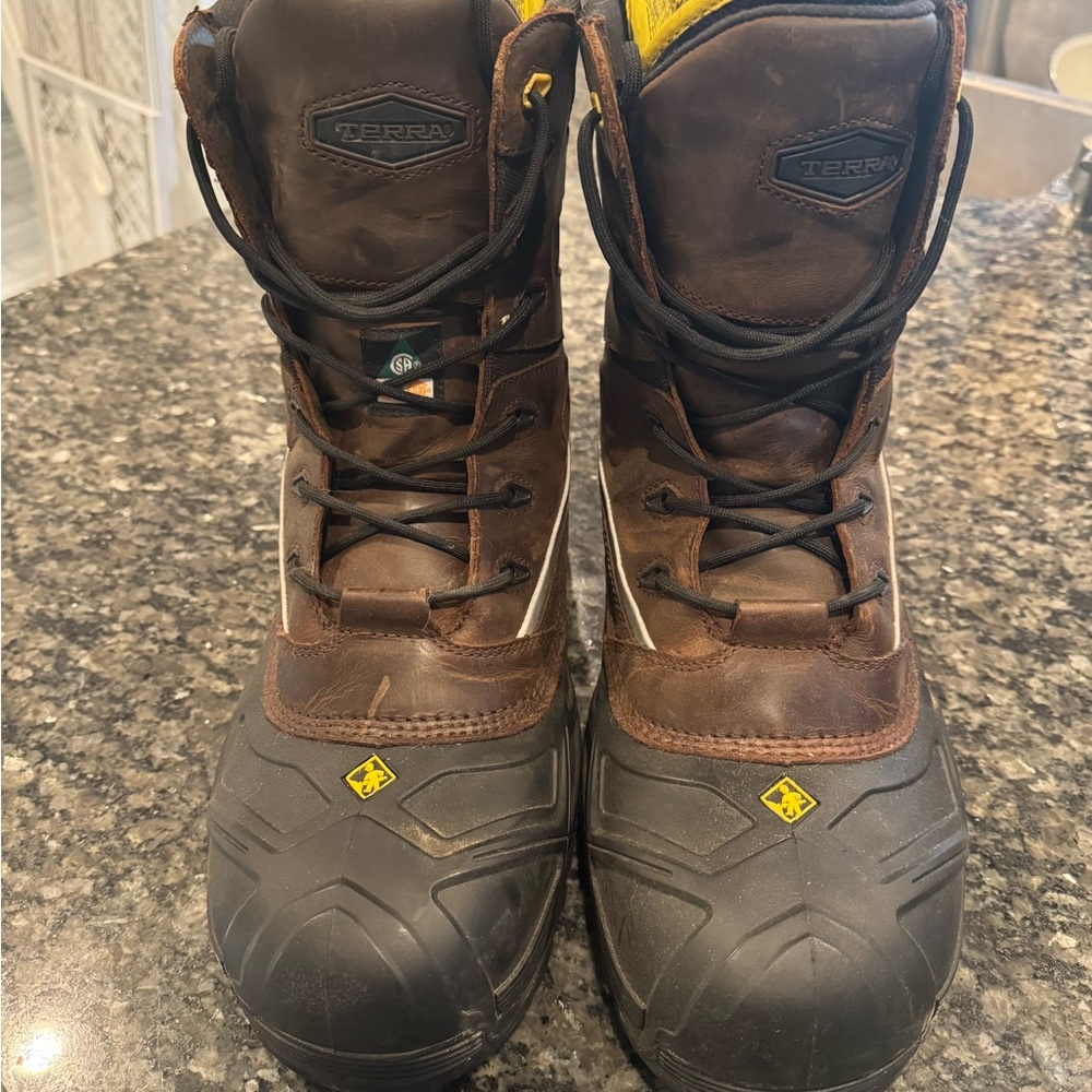 Terra Crossbow Brown and Black Work Boots - Size 13